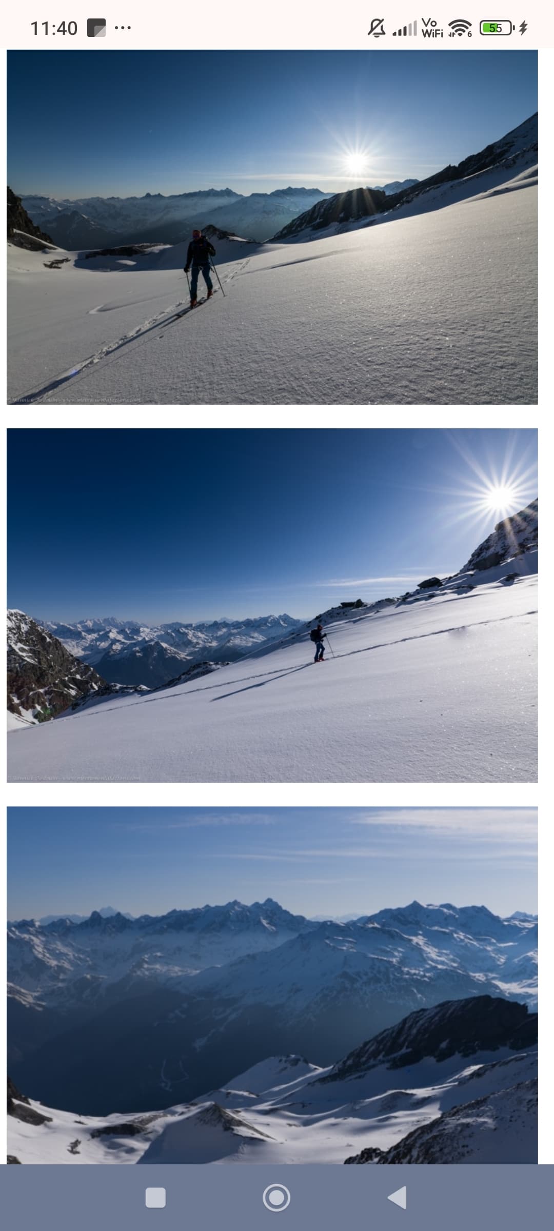 Randonnee jusqu'au refuge du Mont pourri face au Mont blanc · Ski touring in Les Arcs